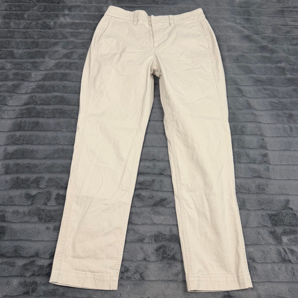 J.Crew High-Rise Girlfriend Chino Pants Beige Khaki Stretch Cotton Size 4